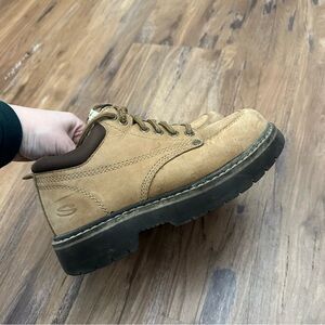 VTG Y2K 2000s Skechers Suede Tan Utility Platform Chunky Shoes